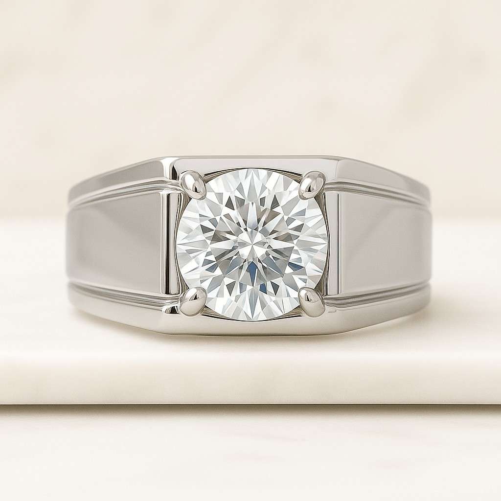 CRUSHED ICE CUT simulated diamond Oval & pear cut 3 stone Trilogy Ring in White Gold or Titanium - engagement ring - handmade ring
