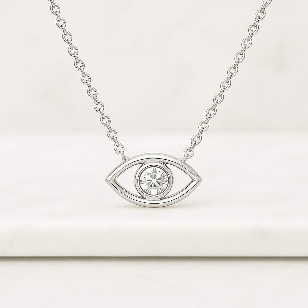 CVD Diamond Prong Set Pendant Good Luck Pendant Gift For Her