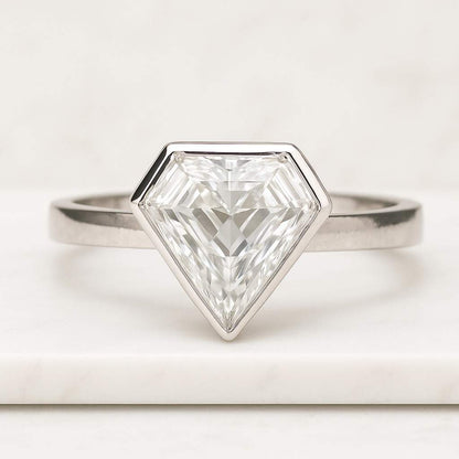 CVD Diamond Trilogy Ring Split Shank Engagement Ring Antique Cut Lab Grown Diamond Ring