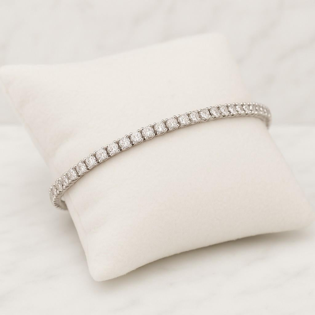 Handmade Tennis Bracelet Oval Diamond Bezel Tennis Bracelet