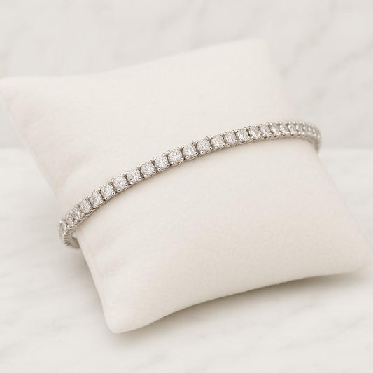 Handmade Tennis Bracelet Oval Diamond Bezel Tennis Bracelet