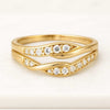 0.16 Carat Round Cut Lab Grown Diamond Crossover Wedding Ring