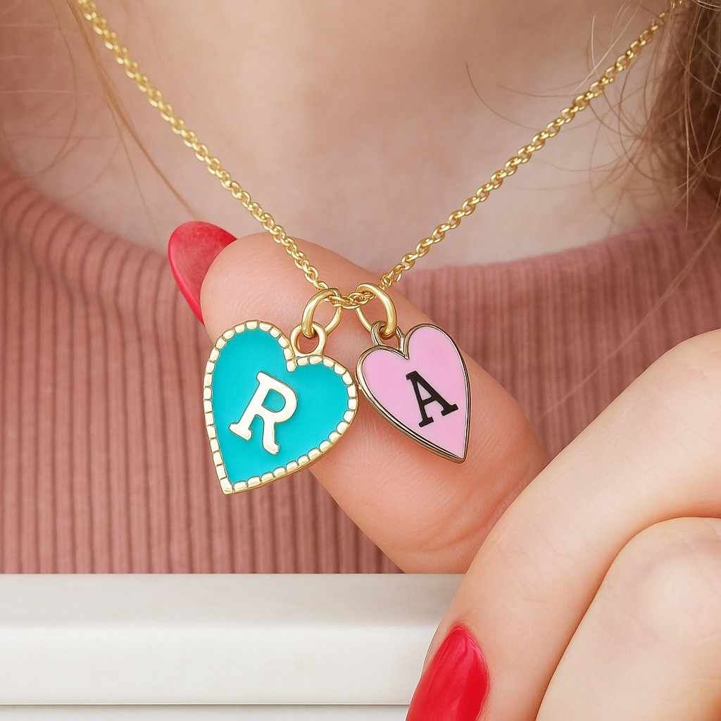 Caitlyn Minimalist Gold Initial Heart Necklace for Women Personalized Letter Pendant with Zircon Flowers Trendy Stainless Steel Gift Jewelry