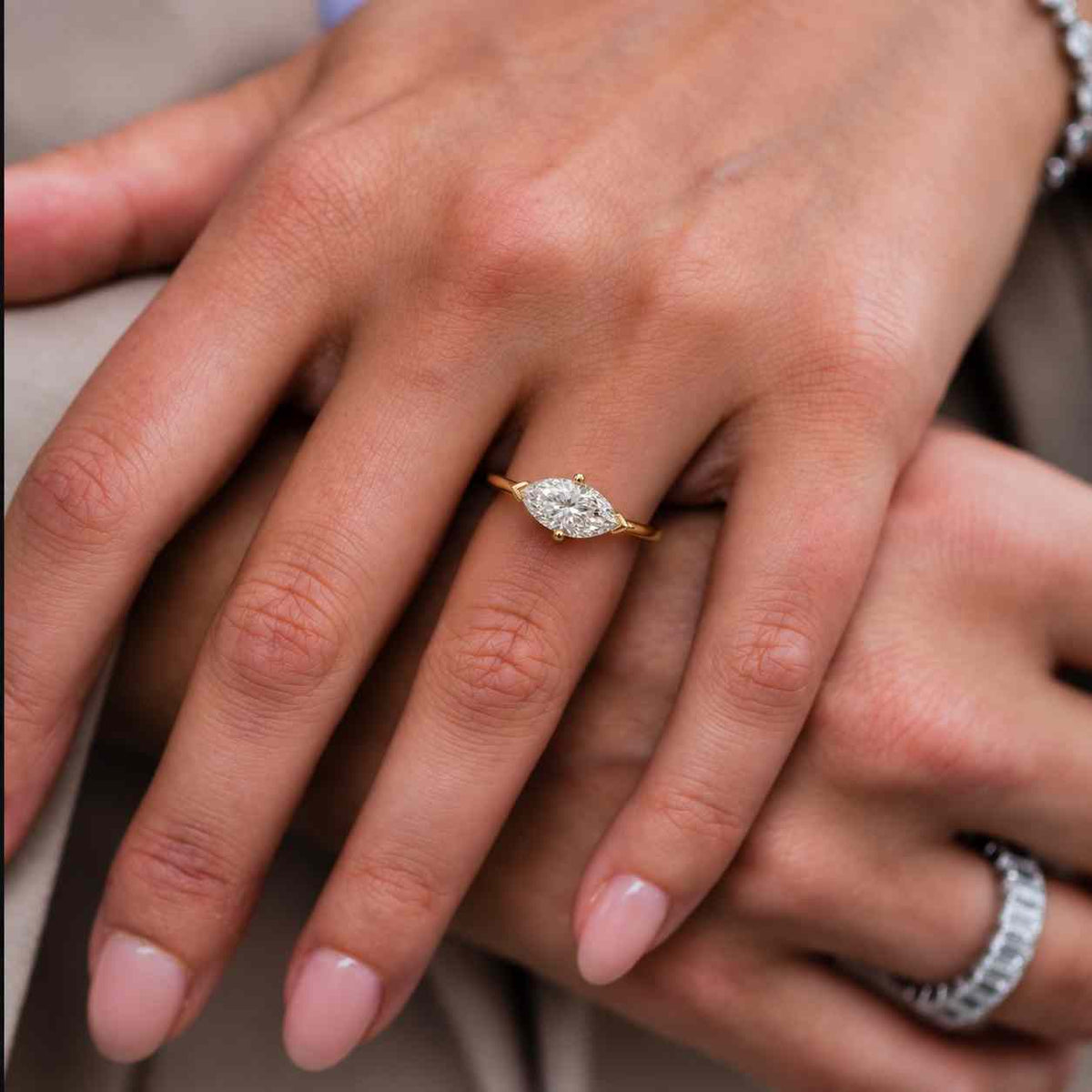 Carat Marquise Lab Grown Diamond Engagement Ring, 14k Gold Solitaire Ring, Unique Bridal Ring, Minimalist Promise Ring
