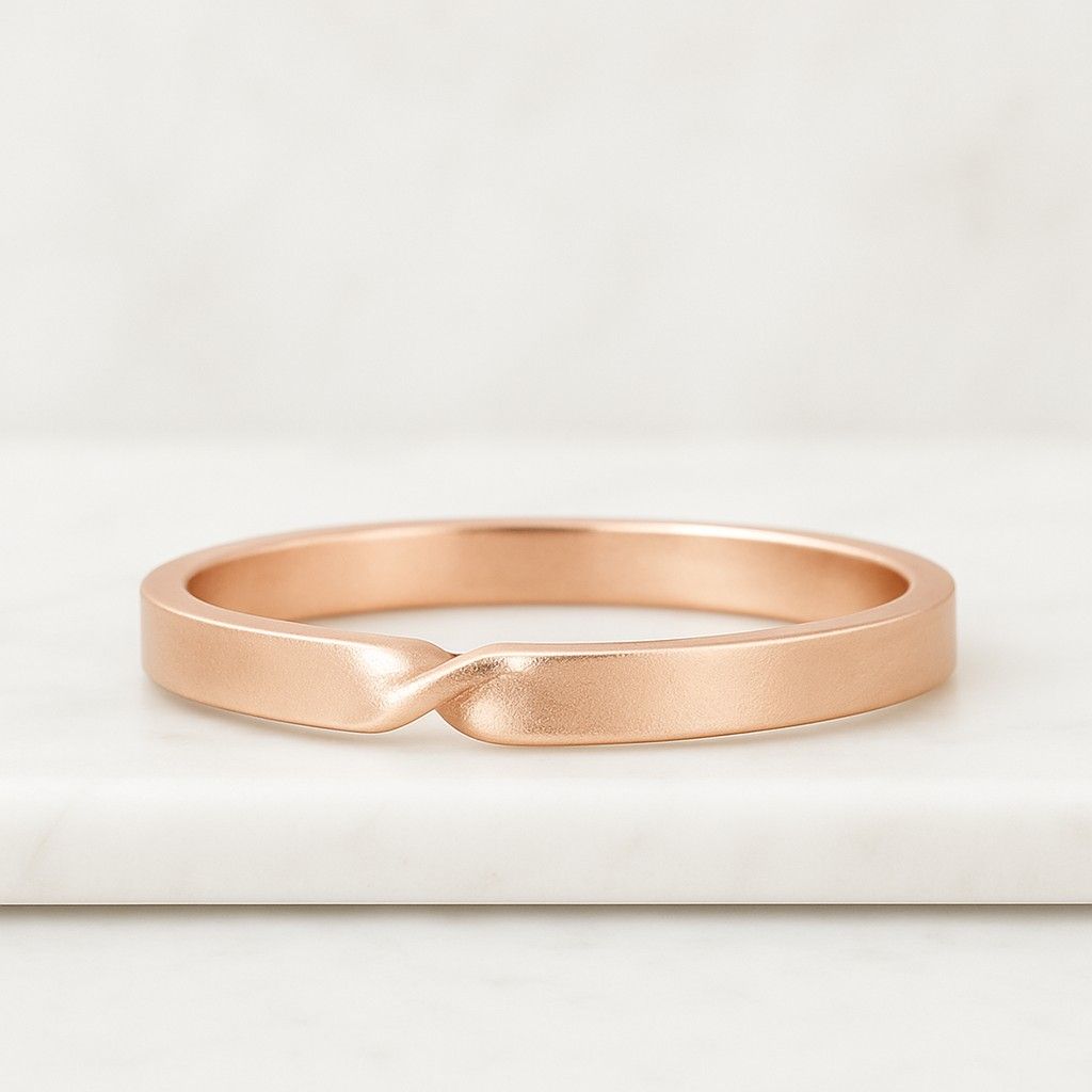 Carved Flowers Leafs 14k Gold Wedding Band