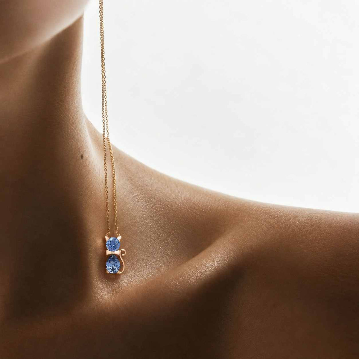 cat necklace, birthstone necklace, heart pendant necklace, cat lover gift for her, daughter necklace, kitten necklace, birthday gift
