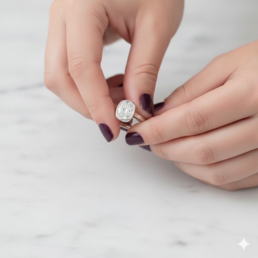 cathedral lab grown diamond ring