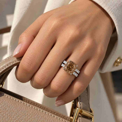 Cathedral Set Ring 1.00CT Cushion Cut Lab Grown Diamond 14K Solid White Gold Solitaire