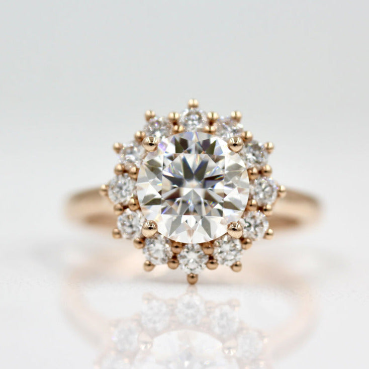 Cathedral Shank Halo Ring