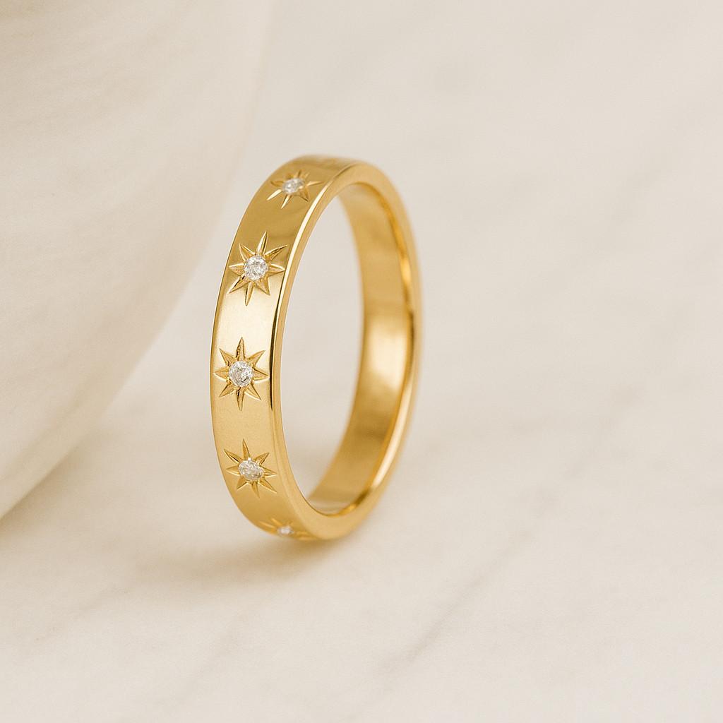 Celestial Band Ring Moon and Stars Ring Sun Band Ring Celestial Wedding Ring