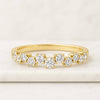 14K Yellow Gold Zig Zag Round Moissanite Diamond Wedding Band