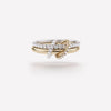 14K Gold Round Cut Diamond Connector Linked Ring