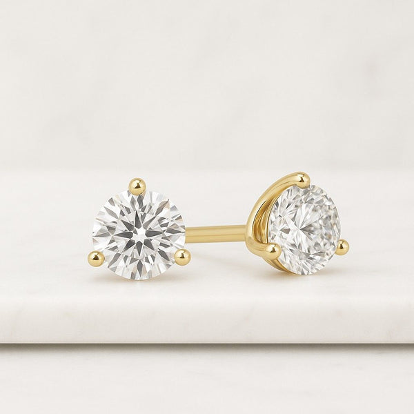 Certified Diamond Studs Round Diamond Stud Earrings Lab Grown Diamond Studs