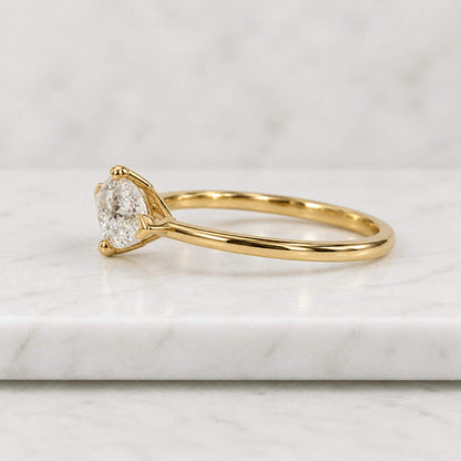 1.5CT IGI Certified Marquise Cut Lab Grown Diamond Engagement Ring 14K Yellow Gold Nature Inspired Leaf Design Bridal Jewelry Promise Gift
