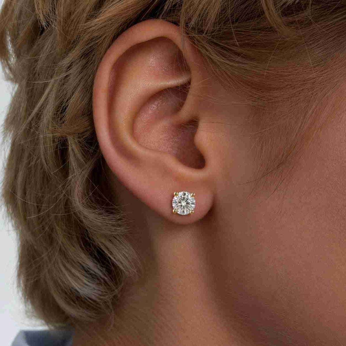 4ct total e, vvs2, igi certified lab grown diamond round stud, white gold earrings, diamond studs, birthday, valentines gift for her
