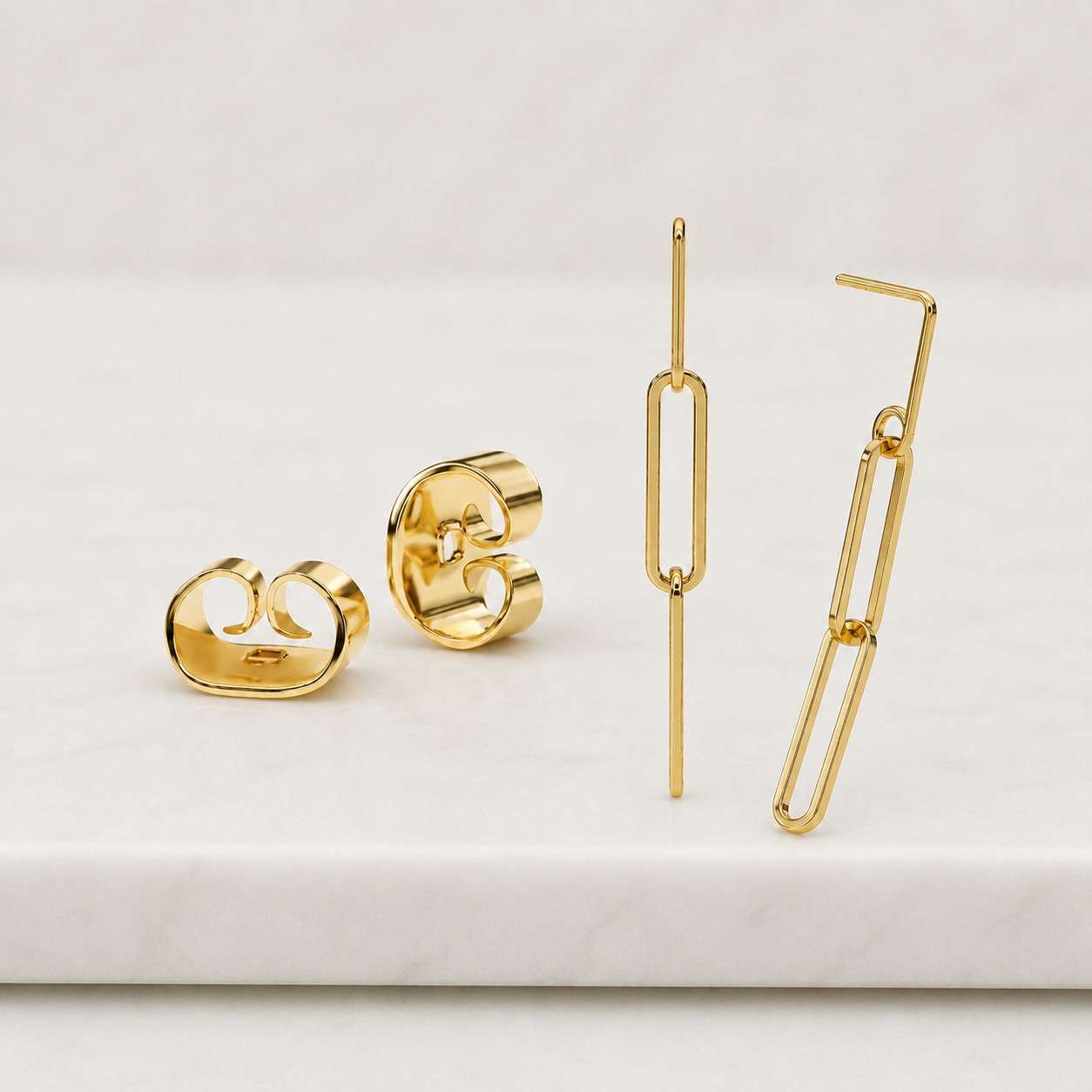 Lab Grown Diamond Pavé Chain Link Drop Earrings, 14K Gold Paperclip Style