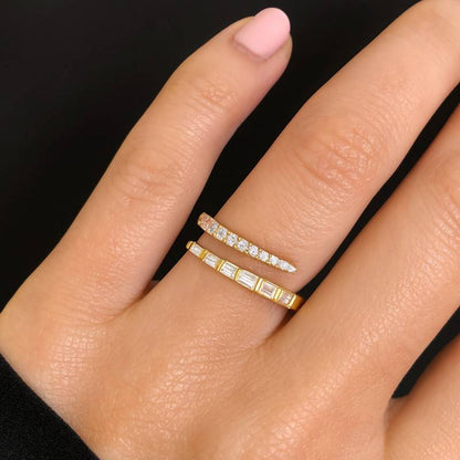 Chain Link Ring for Women 14k Solid Gold Stacking Band Dainty Stackable Jewelry Gift