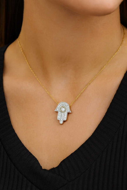 Chain Man Hamsa Charm Hamsa Necklace Fatima Hand Hand of Miriam For Man Christmas Gift
