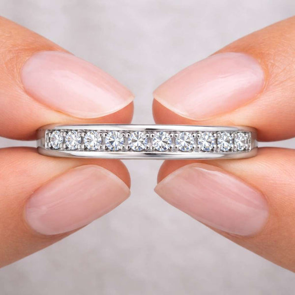 Channel Set Diamond Wedding Band
