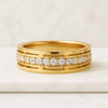 14k Yellow Gold Round Moissanite Diamond Men's Wedding Band