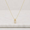 Yellow Gold Lab Grown Diamond Paperclip Pendant Necklace