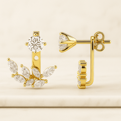 Oval 5.30tcw Lab Grown Diamond Hidden Halo Cathedral Engagement EarRing  IGI Certified