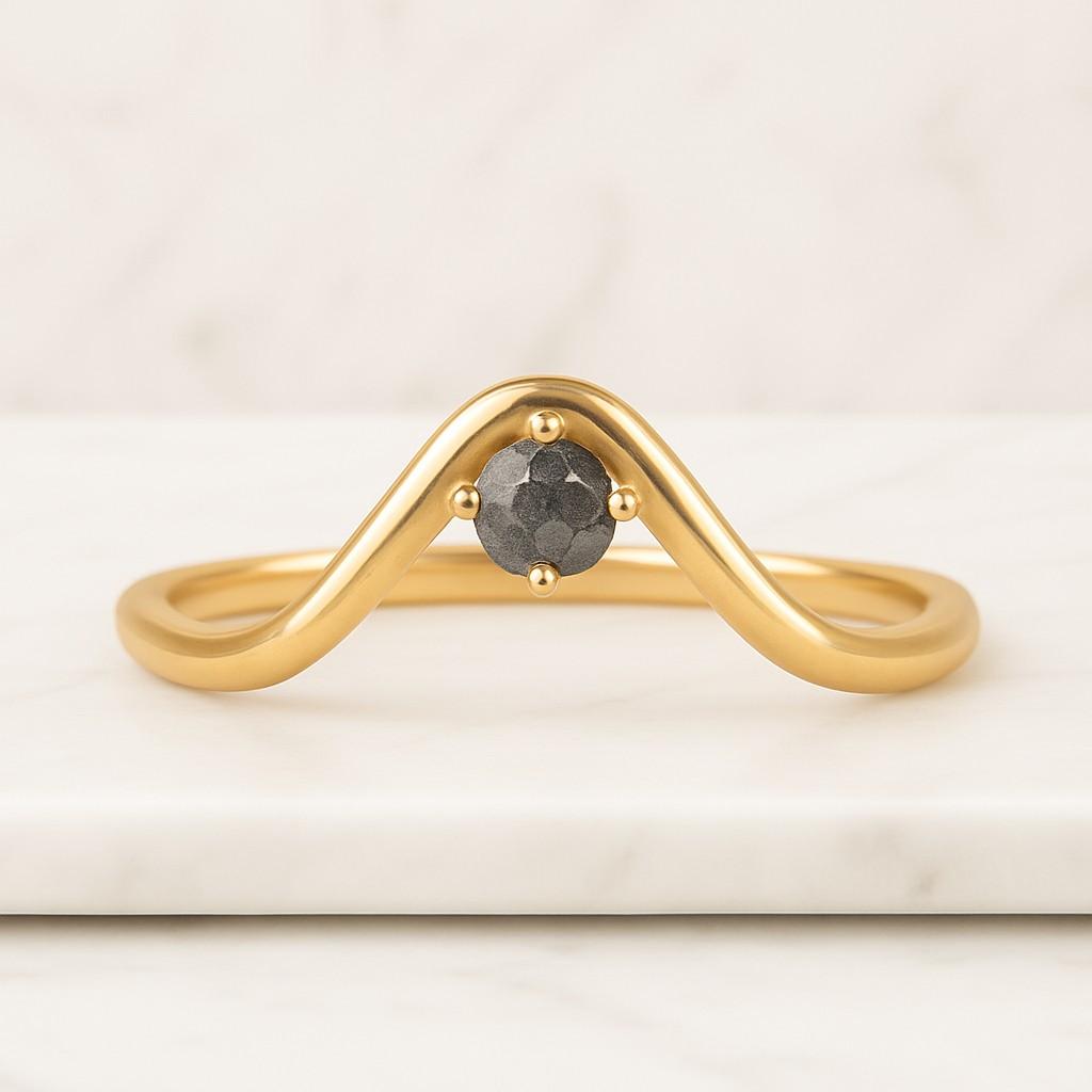 Curved Moissanite Wedding Band Half Eternity Stacking Ring