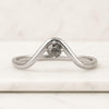 10K Curved Round Diamond Salt And Pepper Engagement Ring