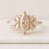Marquise Cut Cluster Engagement Ring
