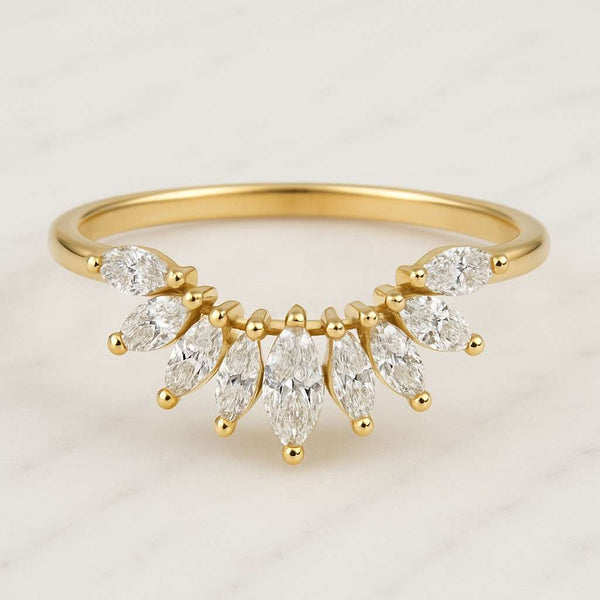 Chevron Engagement Ring Set IGI Certified Marquise Ring Marquise Engagement Ring Set Solitaire Marquise Ring with Matching Band