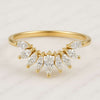 14k Gold Marquise Cut Moissanite Diamond Chevron Engagement Ring