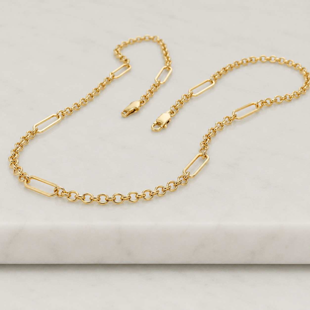 Chunky Chain Necklace – Toggle Clasp Necklace | Waterproof Necklace | 14K Gold Link Necklace