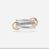 14k White Gold Three Band Connector Ring