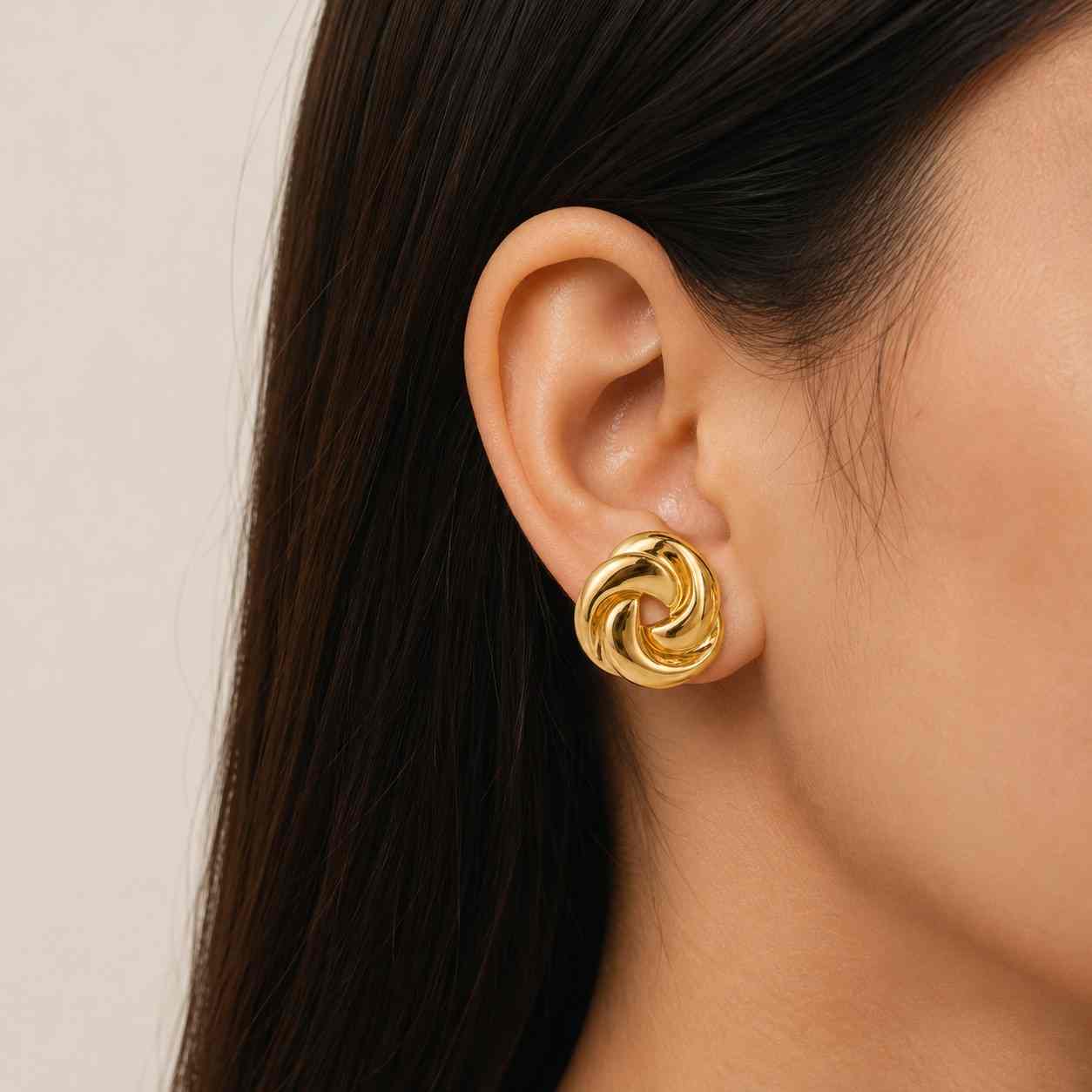 Chunky Interlocking Hoop Earrings,18K Gold Double Hoop Drop, Silver Knot Earrings, Statement Jewelry, Gift for Mom, Bridesmaid Gift