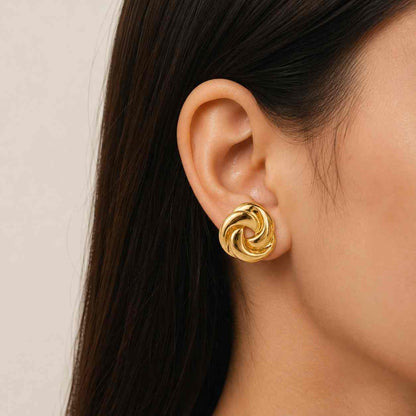 Chunky Interlocking Hoop Earrings,18K Gold Double Hoop Drop, Silver Knot Earrings, Statement Jewelry, Gift for Mom, Bridesmaid Gift