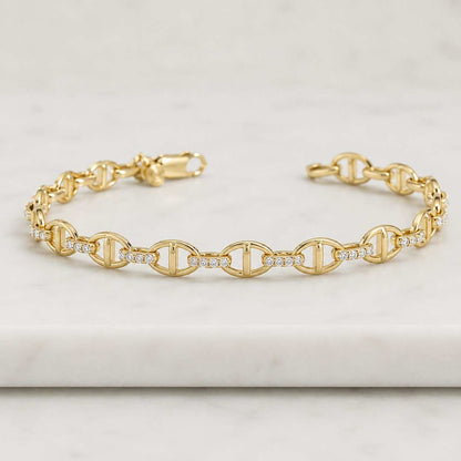 Chunky gold bracelet, thick cable 18k gold bracelet, bold bracelet, gift for her, toggle clasp bracelet, Chain Bracelet