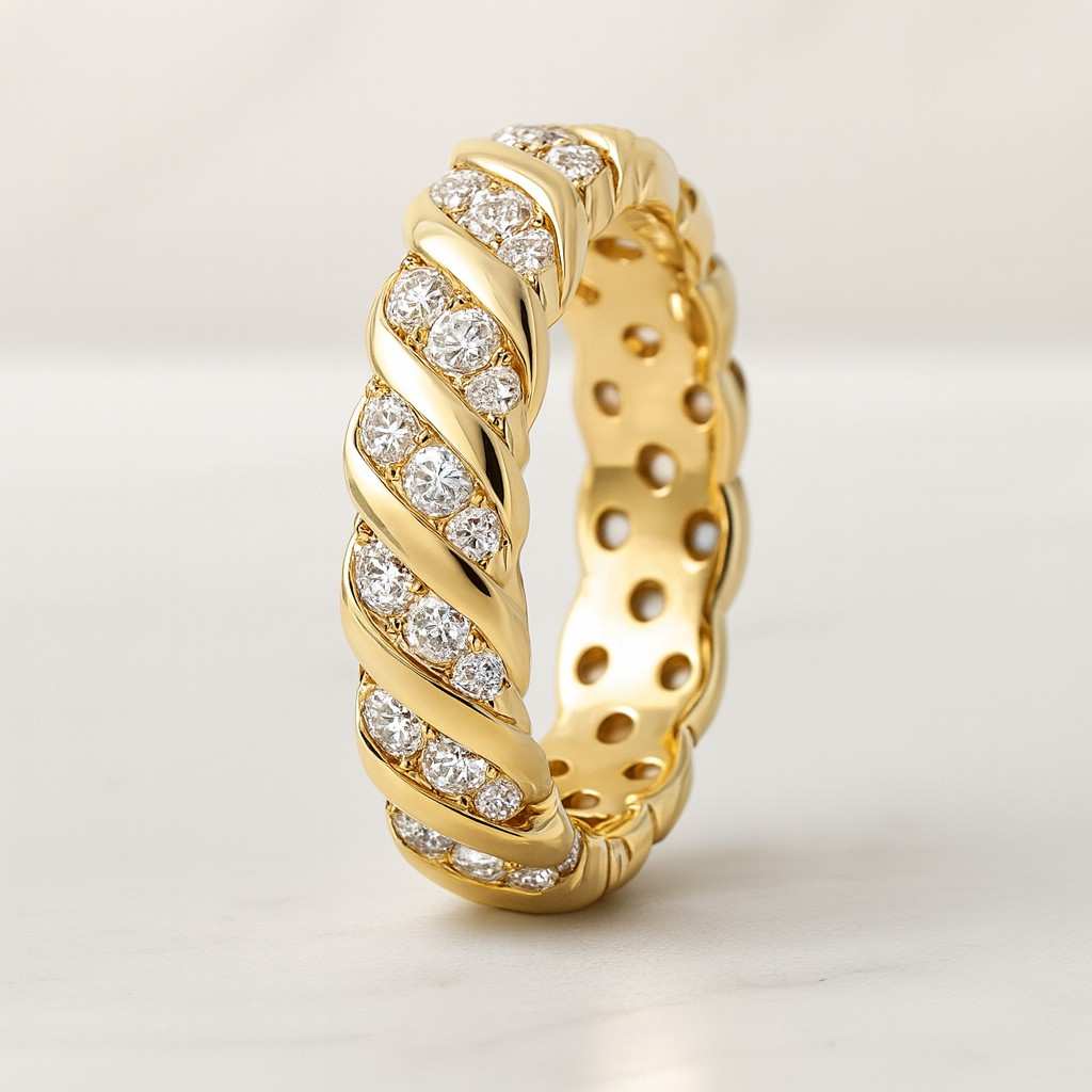 VS Clarity Lab Diamond Band For Anniversary Gift For Her