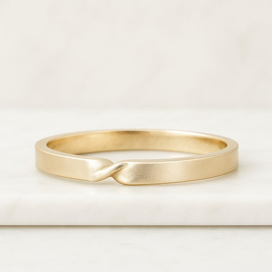 Classic 14K Gold Spinner Ring Stackable Wedding Band Minimalist Gold Ring