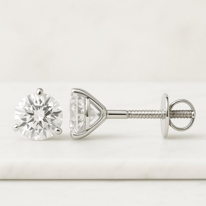 Classic Diamond Earrings Round Cut Lab Grown Diamond Earrings Round Diamond Studs IGI Certified Diamond