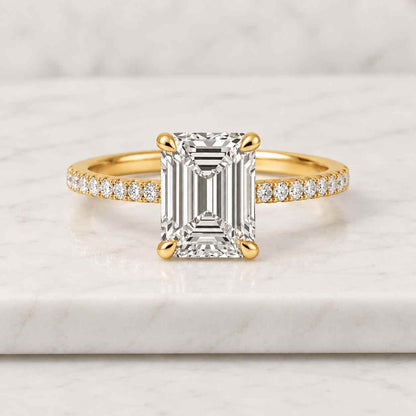 Classic Halo Emerald Cut 1ct Zircon Engagement Ring, Wedding Ring, 925 Sterling Silver

