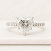 Heart Shape Moissanite Pave Half Eternity Engagement Ring