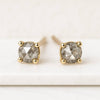 Round Rose Cut Salt And Pepper Diamond Earrings For Men And Women