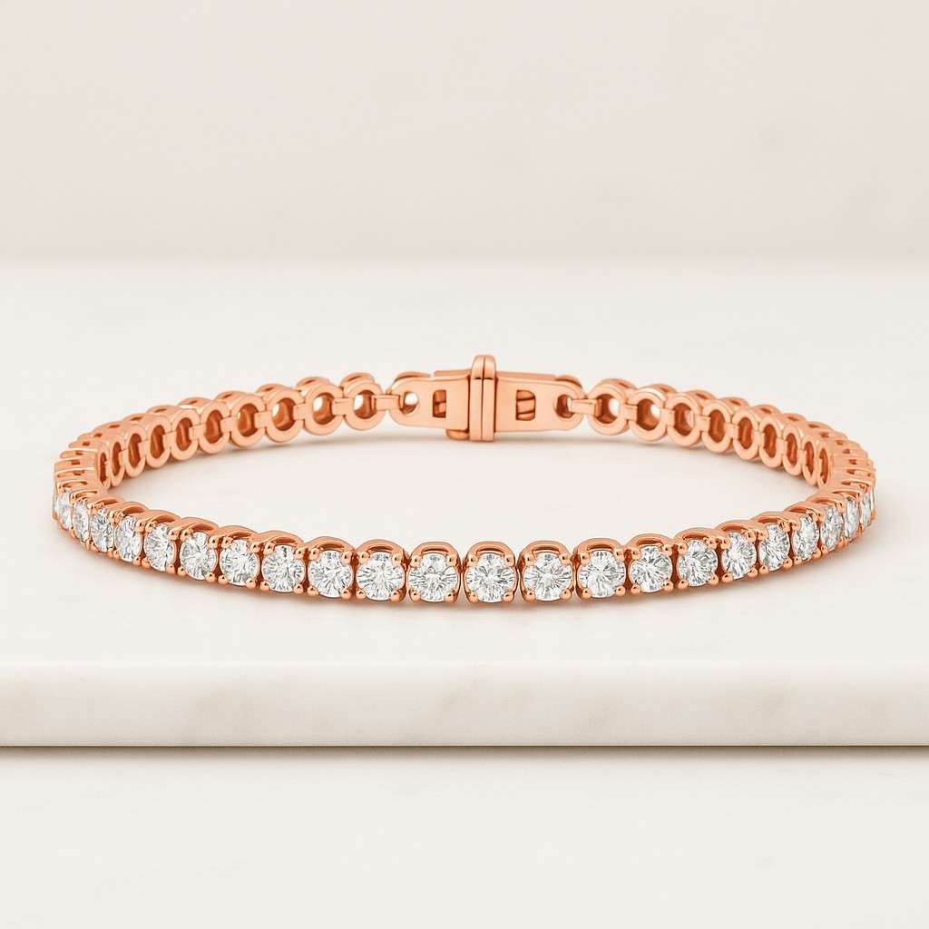 Classic Minimalist Diamond Bracelet Valentine Gift for Her Round Cut Diamond Tennis Bracelet Lab Diamond Wedding Bracelet For Her