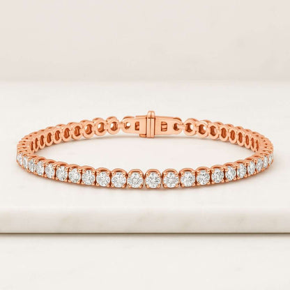 Classic Minimalist Diamond Bracelet Valentine Gift for Her Round Cut Diamond Tennis Bracelet Lab Diamond Wedding Bracelet For Her