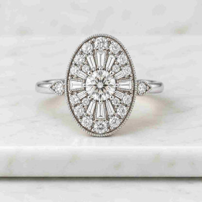 Classic Oval Cut Lab Diamond Ring, Hidden Halo Pave Band, 14K Yellow Gold Promise Engagement Ring, Wedding Gift, Anniversary Ring for Her