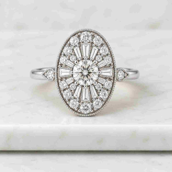 Classic Oval Cut Lab Diamond Ring, Hidden Halo Pave Band, 14K Yellow Gold Promise Engagement Ring, Wedding Gift, Anniversary Ring for Her