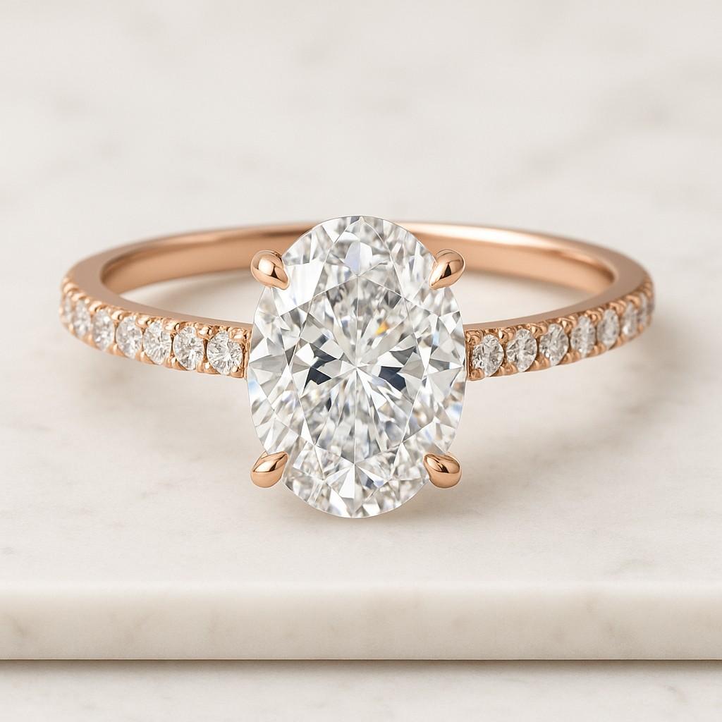 classic simple bridal ring, 1.5ct or 2.5ct igi lab grown diamond ring