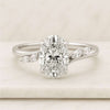 1 CT Unique Oval Cut Solitaire Side Marquise Moissanite Engagement Ring