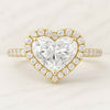 Halo Heart Shape Moissanite Half Eternity Engagement Ring