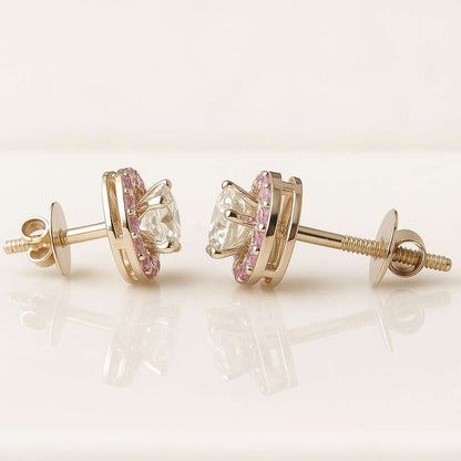 Claw Prong Set Solitaire Earrings CVD Diamond Studs